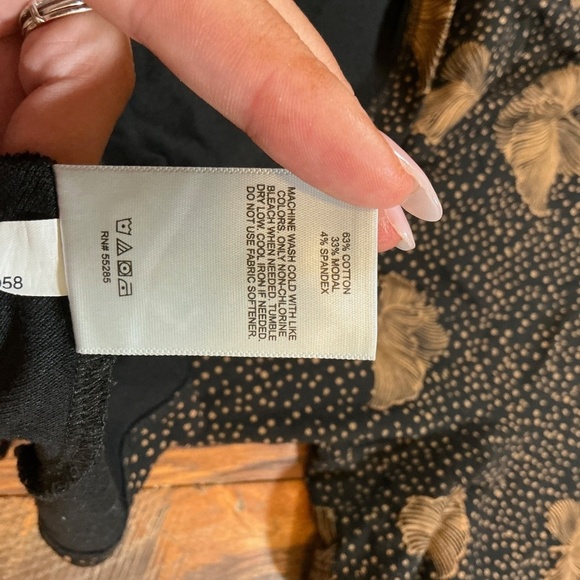 Express Men’s Black Polo Shirt XL Tan Floral Print Short Sleeve - Picture 6 of 6